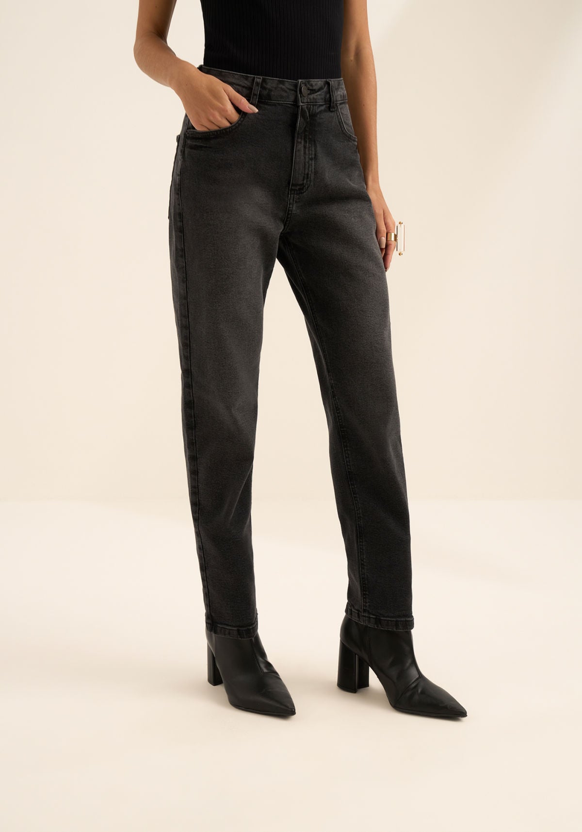 Calça Jeans Mom Com Cintura Alta Lez A Lez Feminino 1612E