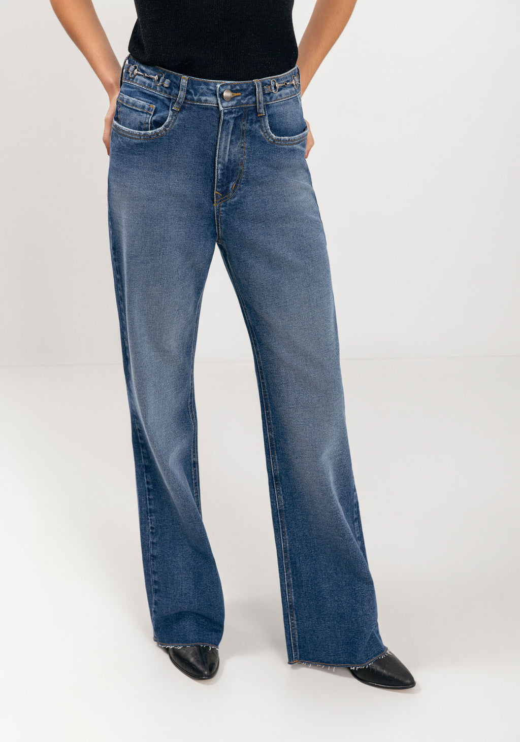 Calça Wide Leg Jeans Comfort Lez A Lez Feminino 1540E