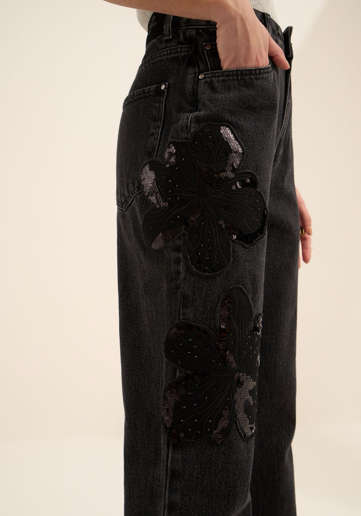 Calça Reta Cropped Jeans Com Maxi Lez A Lez Feminino 1640E
