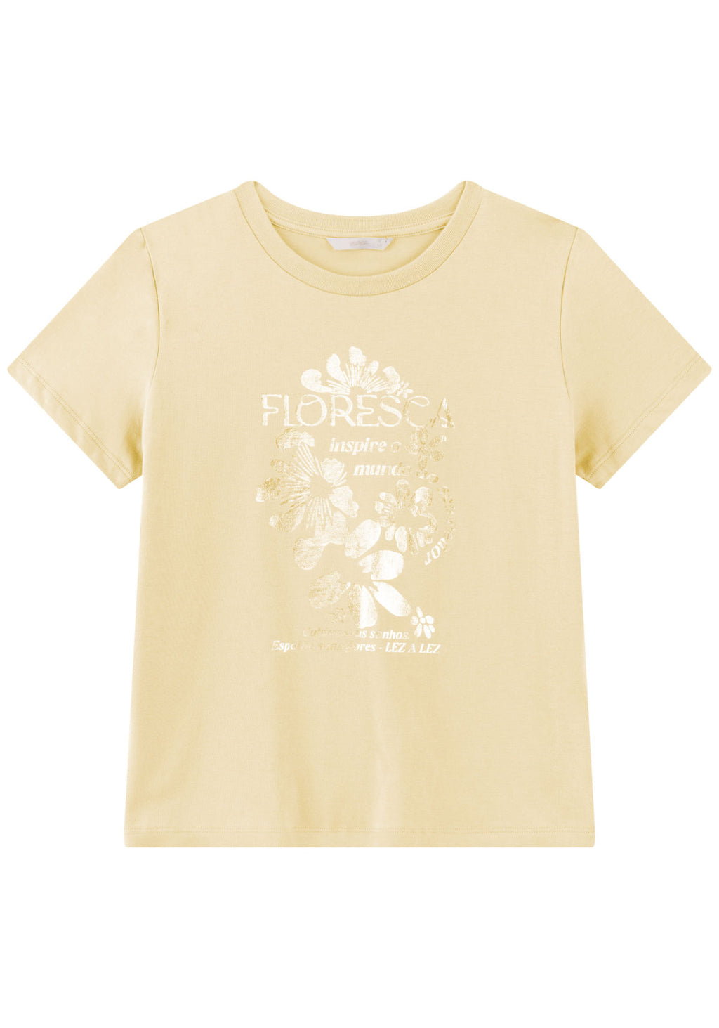 T-shirt Mangas Curtas Com Estampa Lez a Lez Feminino 7333E