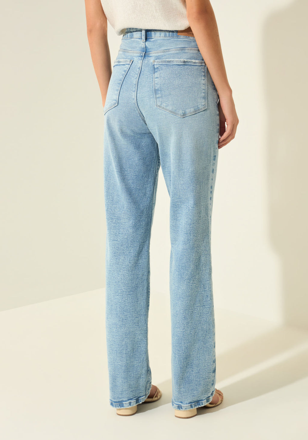 Calça Reta Jeans Com Cintura Alta Lez A Lez Feminino 0225E