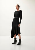 Vestido Midi Manga Longa com Barra Lez A Lez Feminino 5651L
