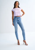 Calça Jeans Jegging Cropped Cintura Lez A Lez Feminino 0005E