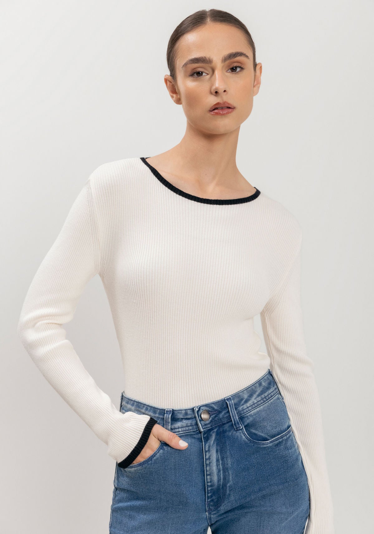 Blusa De Mangas Longas Justa Lez A Lez Feminino 9023E