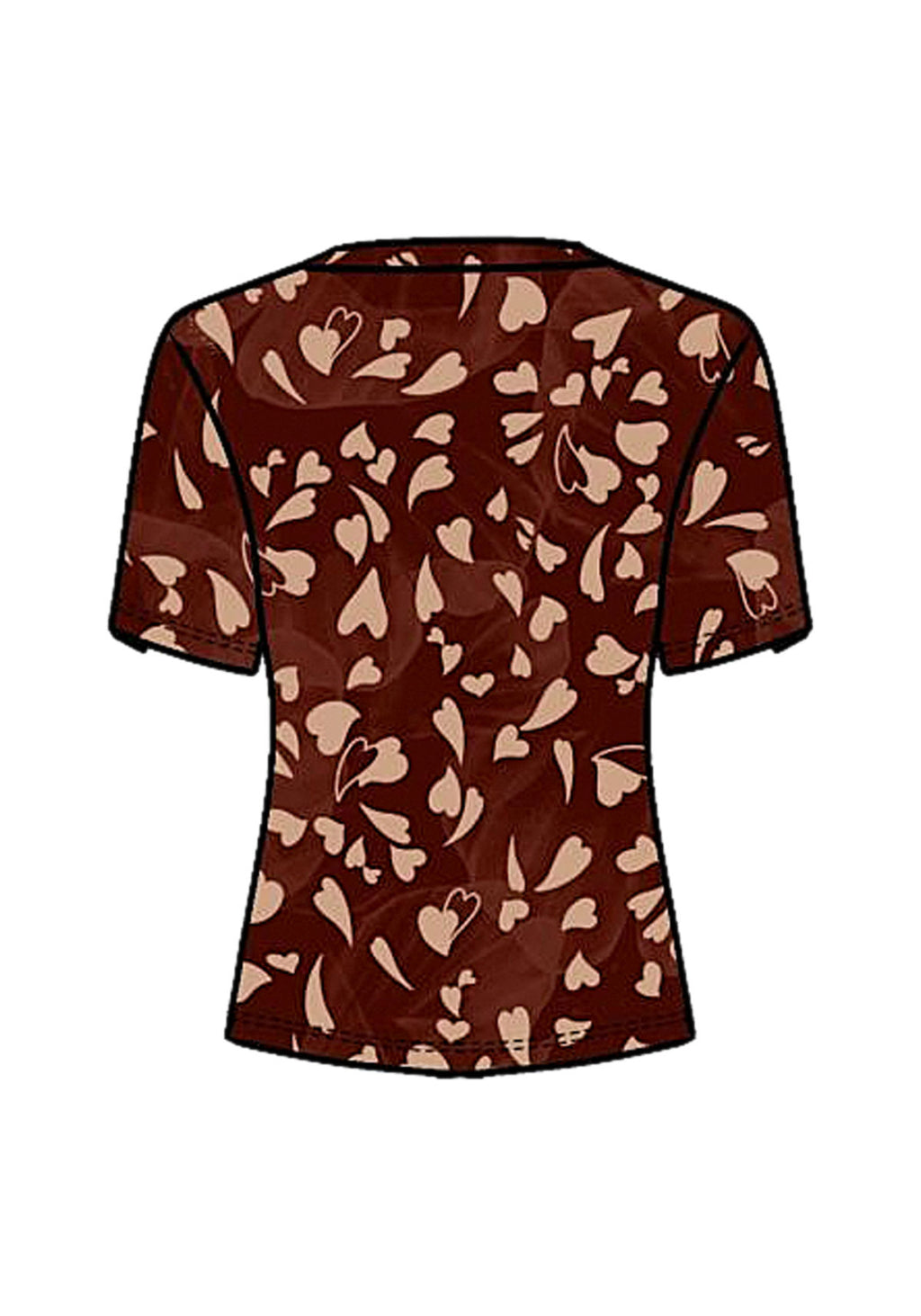 Blusa Estampada De Mangas Curtas Lez A Lez Feminino 9357E