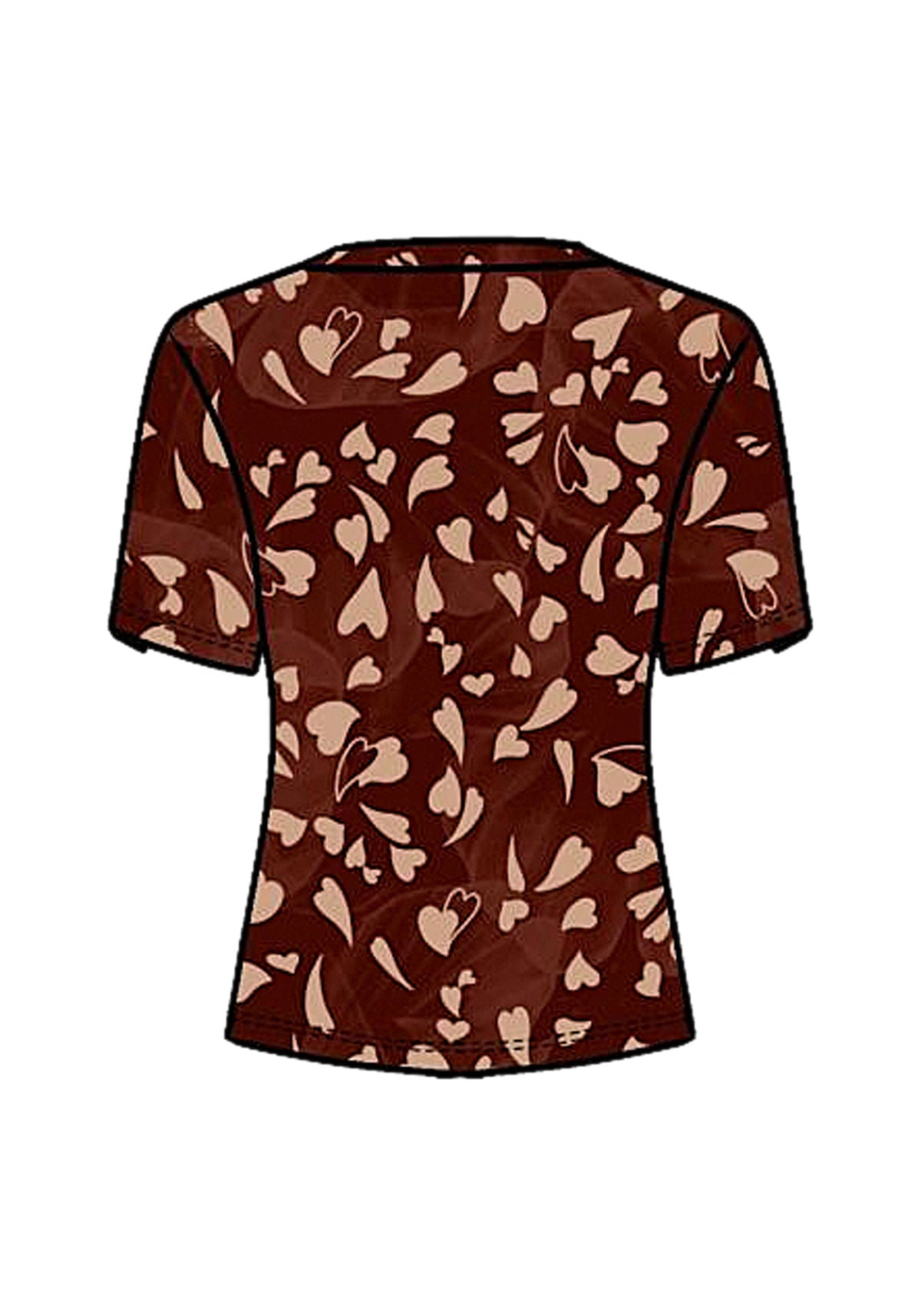 Blusa Estampada De Mangas Curtas Lez A Lez Feminino 9357E