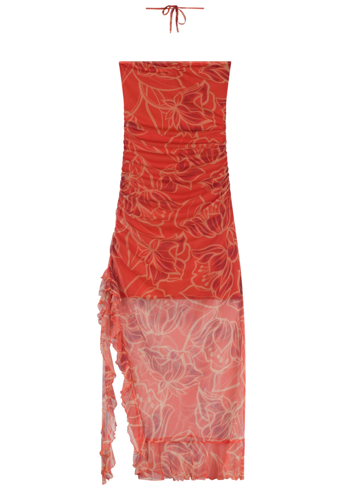 Vestido Longo Em Tule Estampado Lez A Lez Feminino 7518E