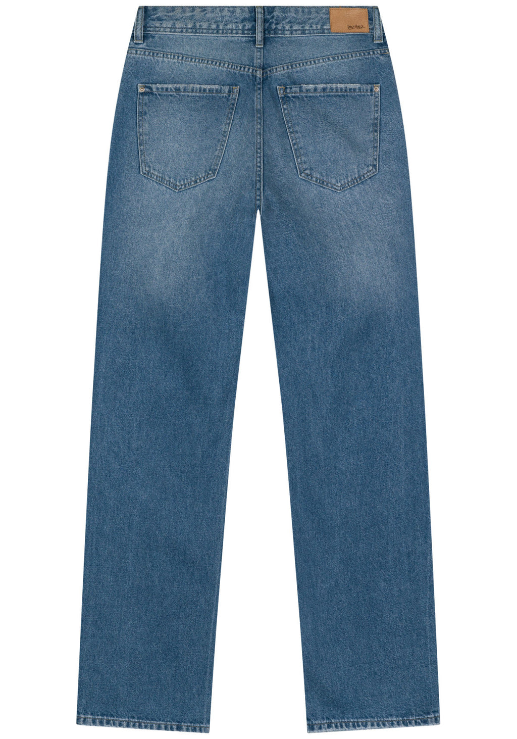 Calça Jeans Reta Com Cintura Alta E Bolsos