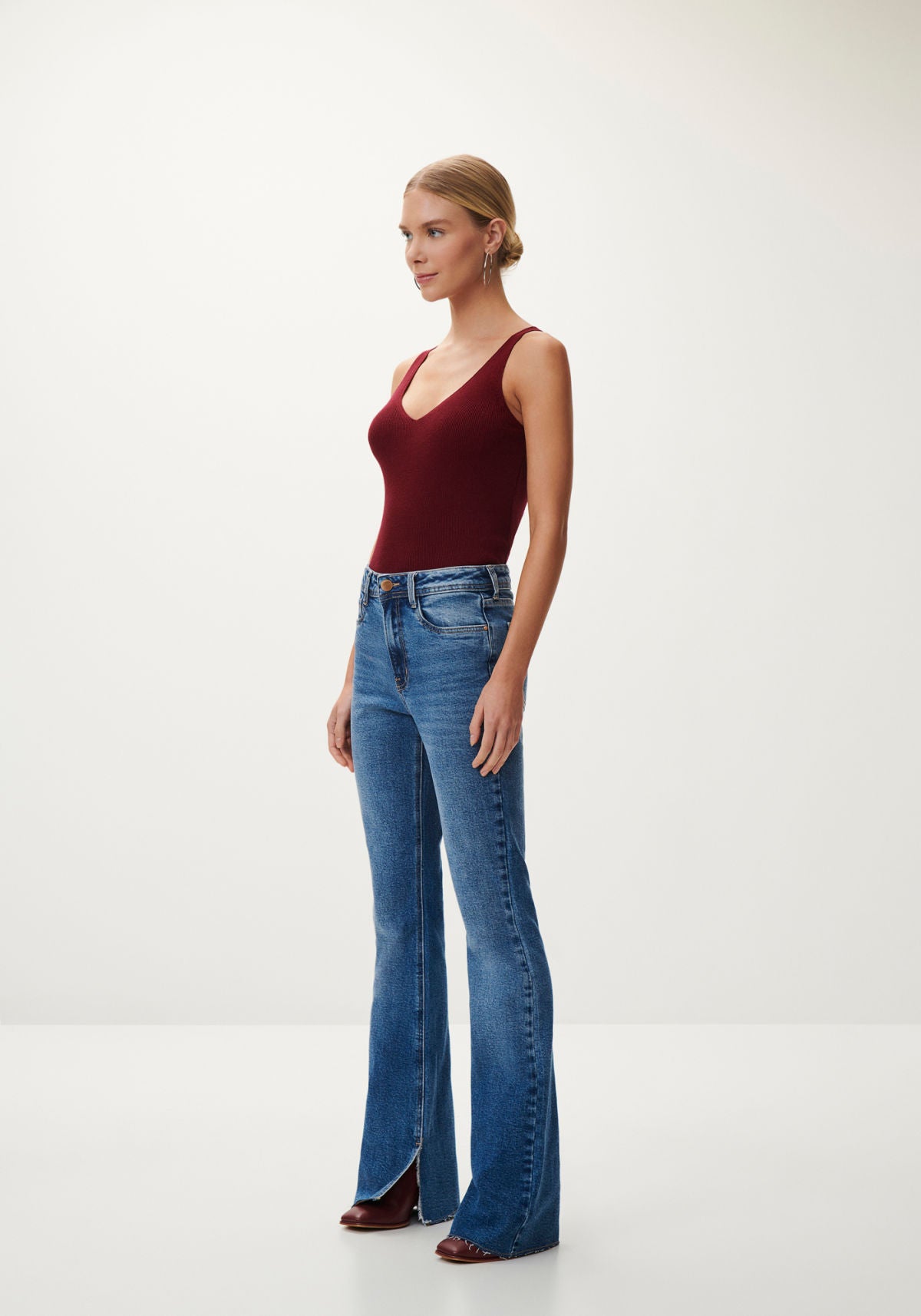 Calça Jeans Flare Super Alta Lez A Lez Feminino 7906L