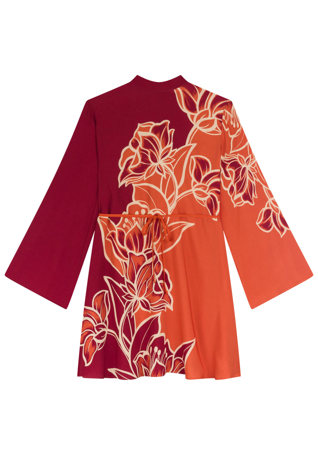 Vestido Curto Estampado Com Mangas Lez A Lez Feminino 7515E