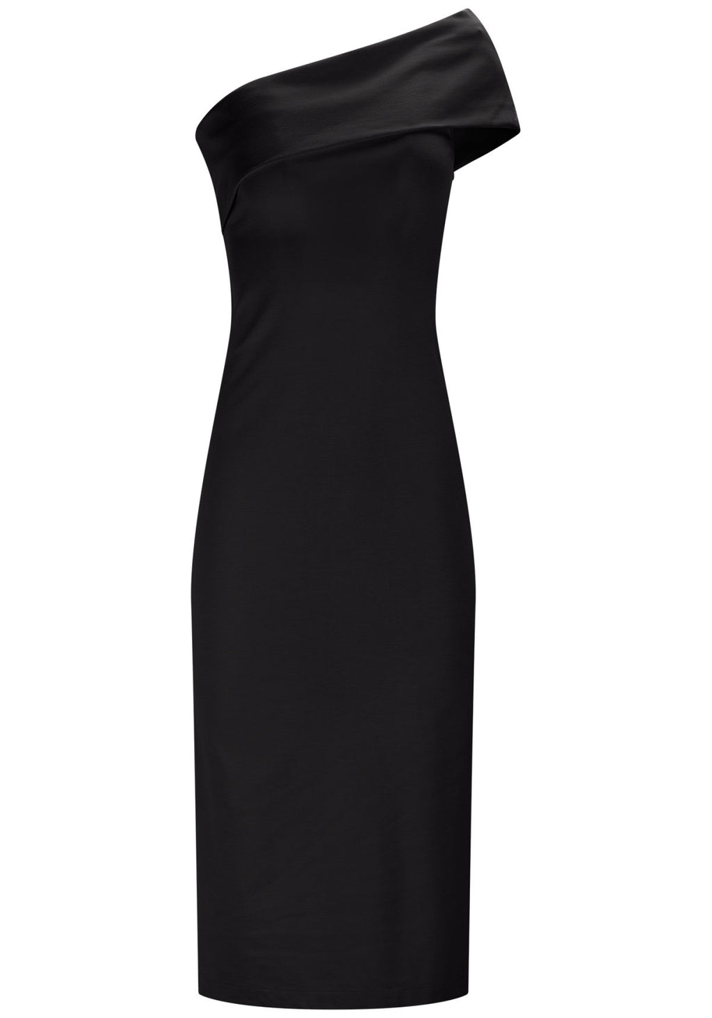 Vestido Midi Justo com Decote Um Lez A Lez Feminino 6921L