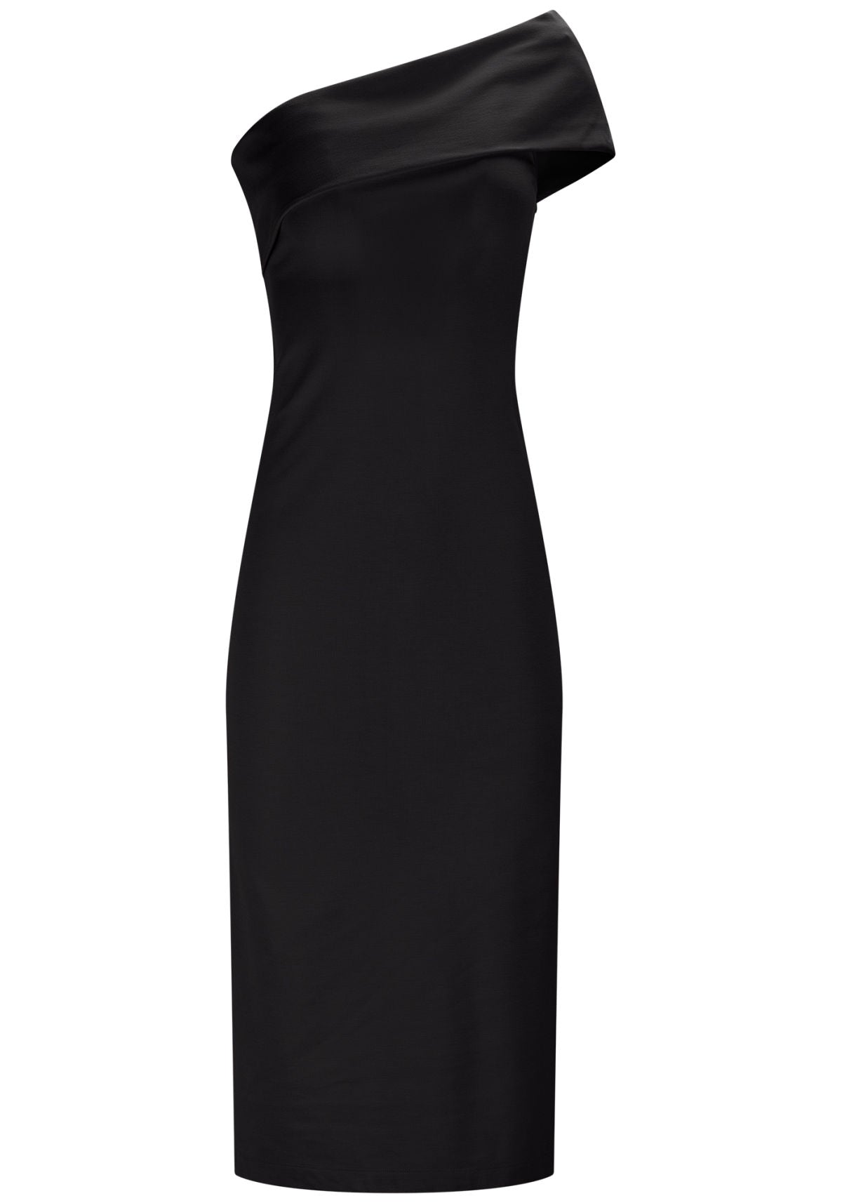 Vestido Midi Justo com Decote Um Lez A Lez Feminino 6921L
