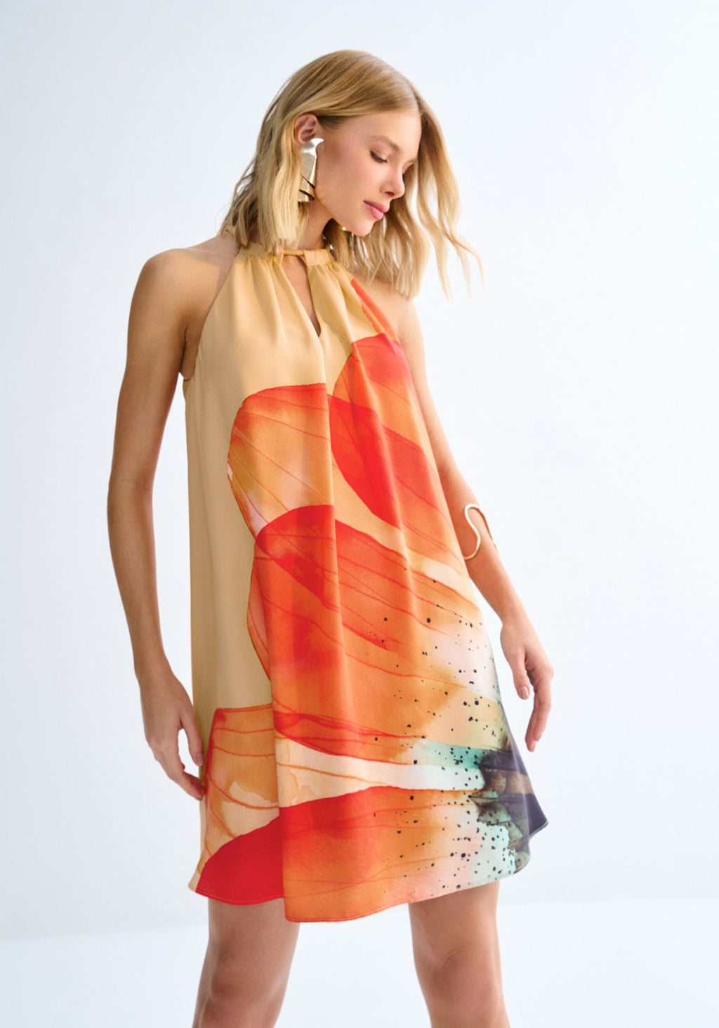 Vestido Curto Amplo com Estampa Lez A Lez Feminino 3222E