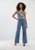 Calça Jeans Wide Leg com Cós Lez A Lez Feminino 5374L