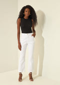 Calça Reta Cropped De Cintura Alta Lez A Lez Feminino 0115E
