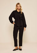 Parka De Mangas Longas Com Gola Lez A Lez Feminino 8066E
