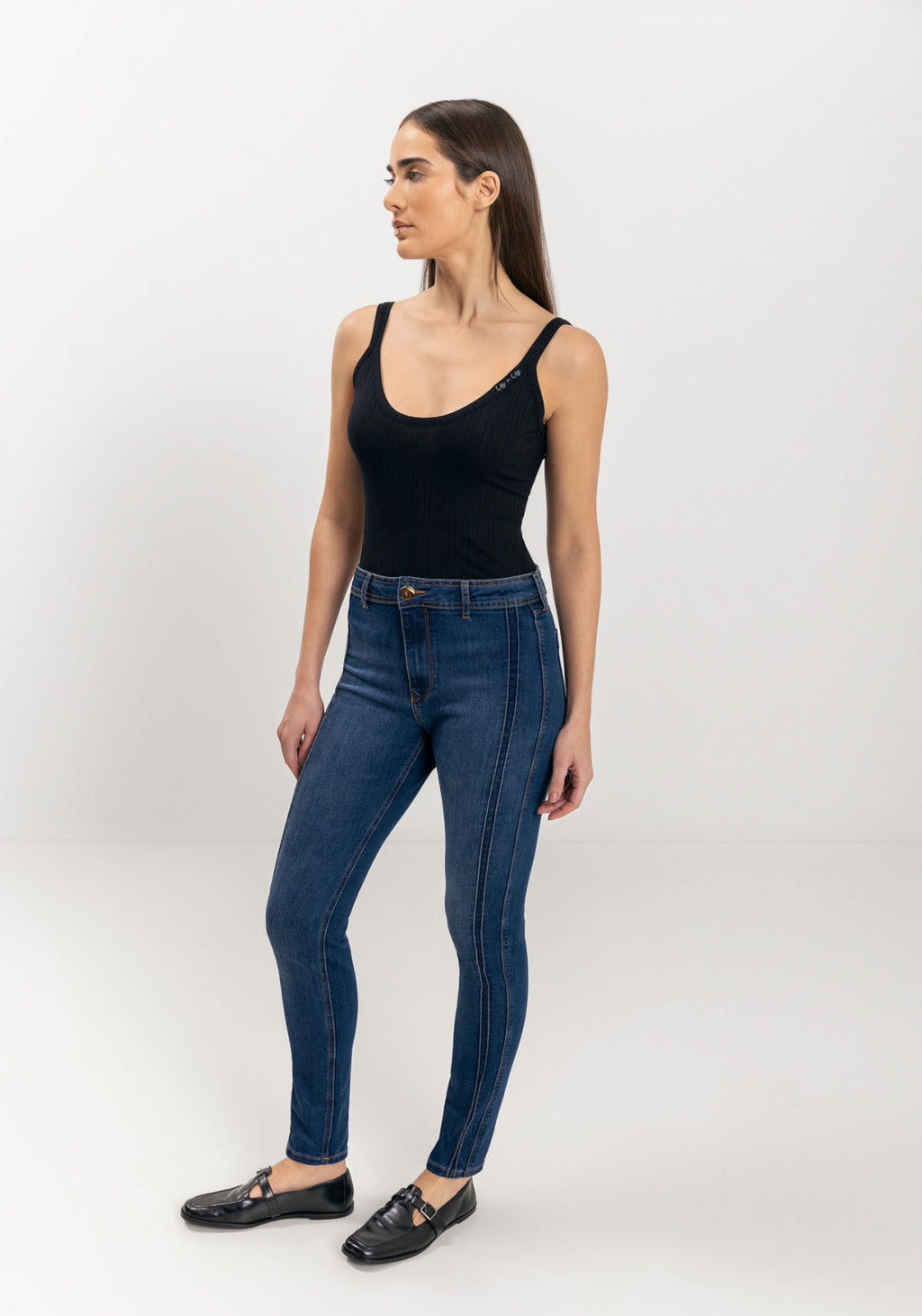 Calça Jeans Jegging Com Nervuras Lez A Lez Feminino 1517E