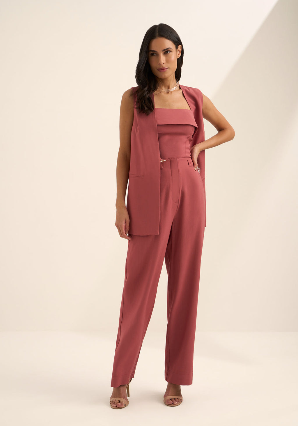 Calça Reta De Cintura Alta Lez A Lez Feminino 9432E