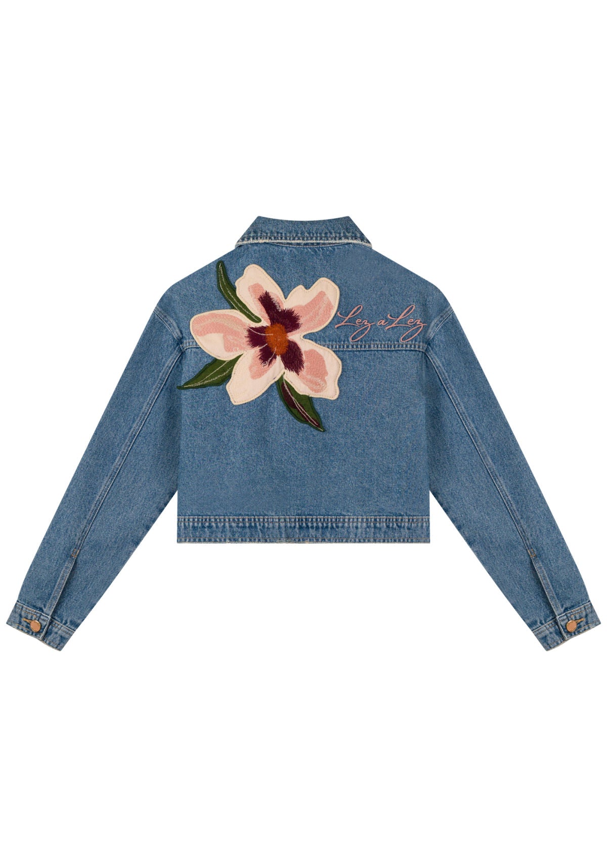 Jaqueta Jeans Com Bolsos E Maxi Lez A Lez Feminino 0177E