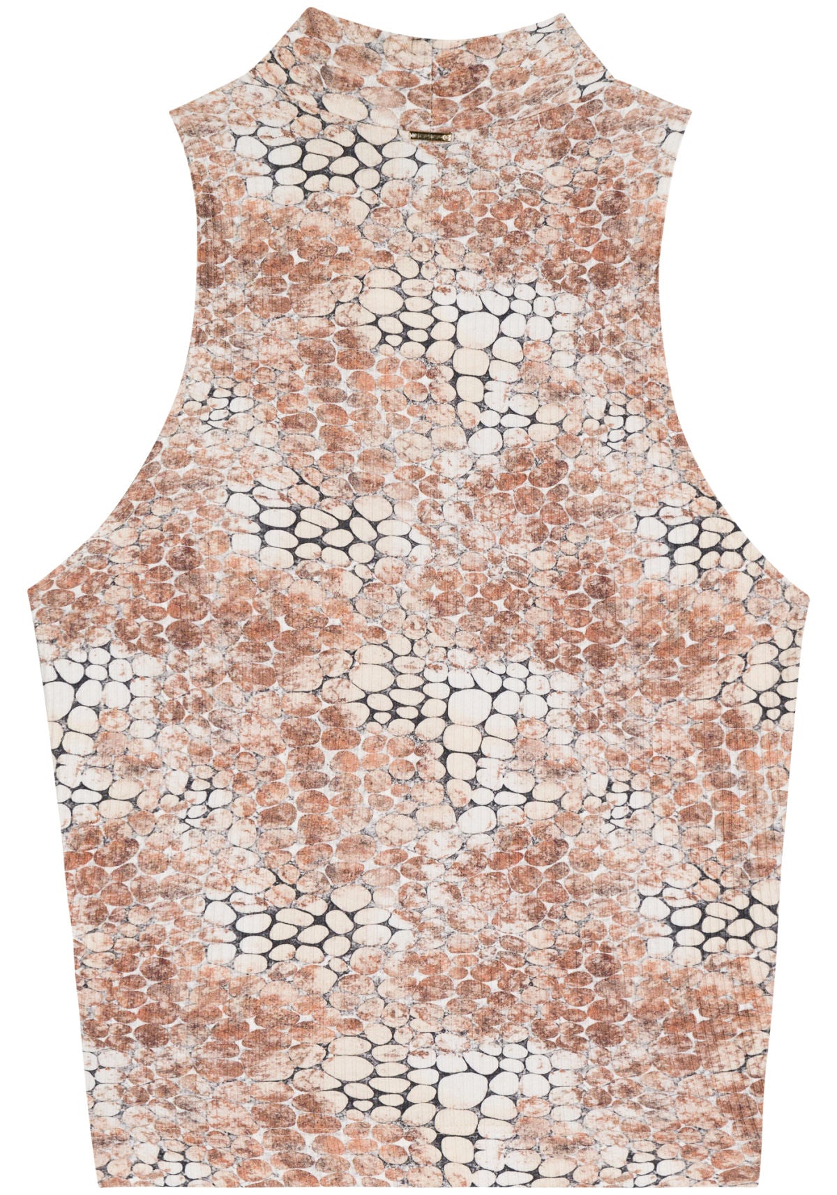 Blusa Estampada Sem Mangas Com Gola Lez A Lez Feminino 7123E