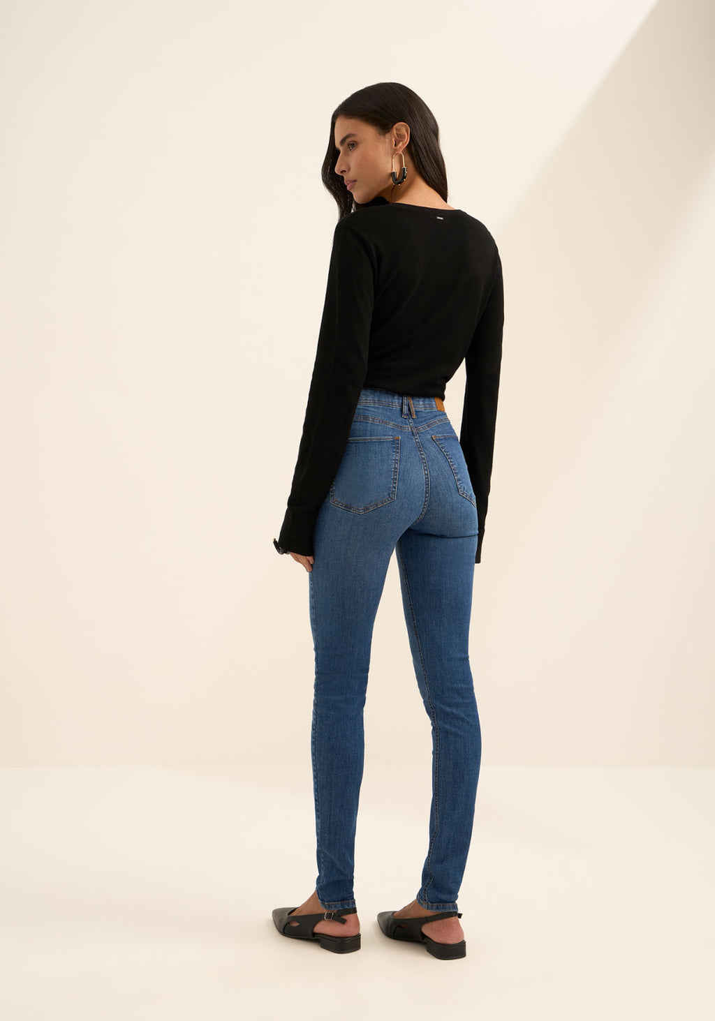 Calça Jeans Skinny Com Cintura Alta Lez A Lez Feminino 1628E
