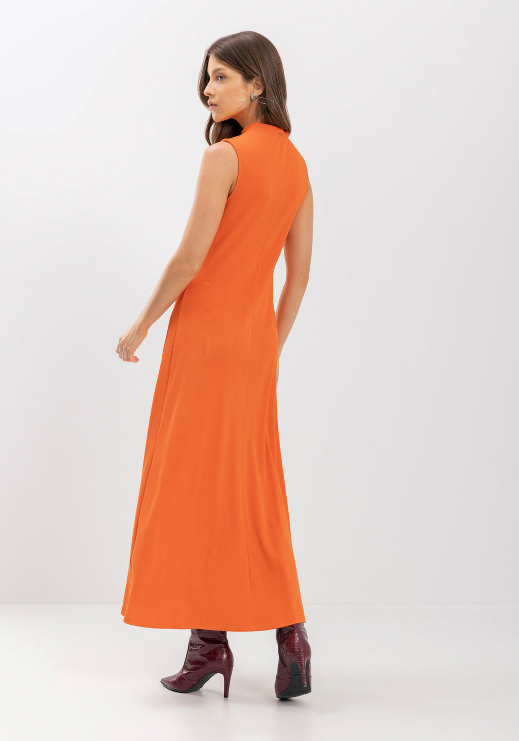 Vestido Chá Em Malha Canelada Lez A Lez Feminino 9270E