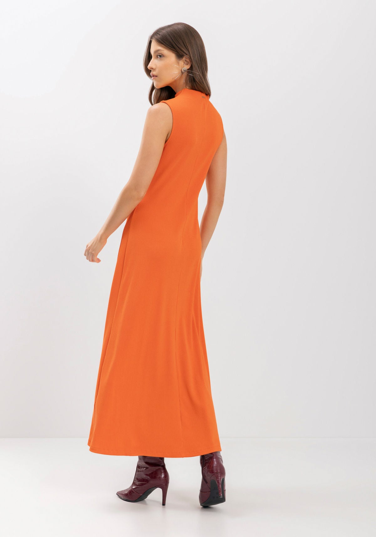 Vestido Chá Em Malha Canelada Lez A Lez Feminino 9270E
