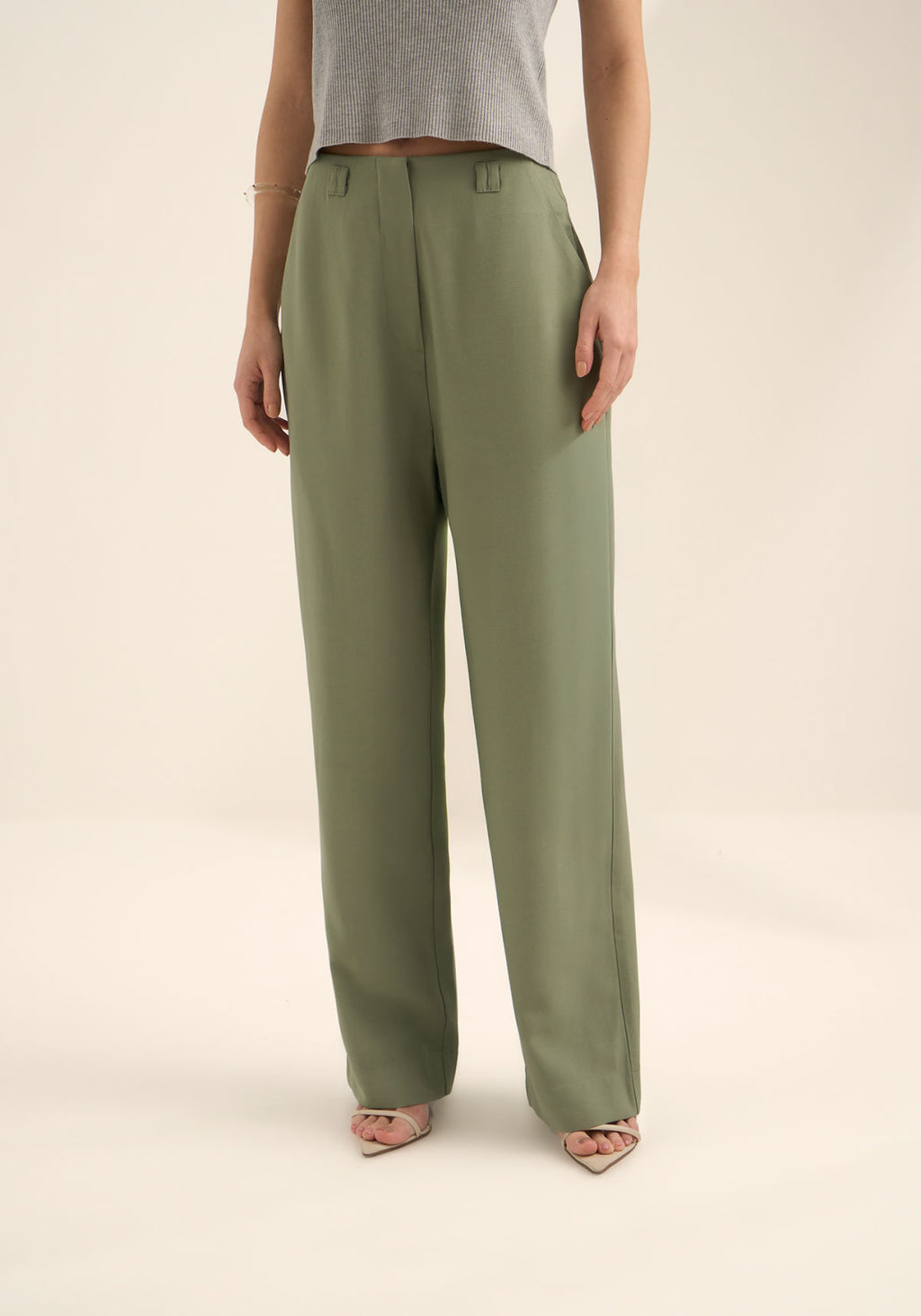 Calça Reta De Cintura Alta Lez A Lez Feminino 9432E