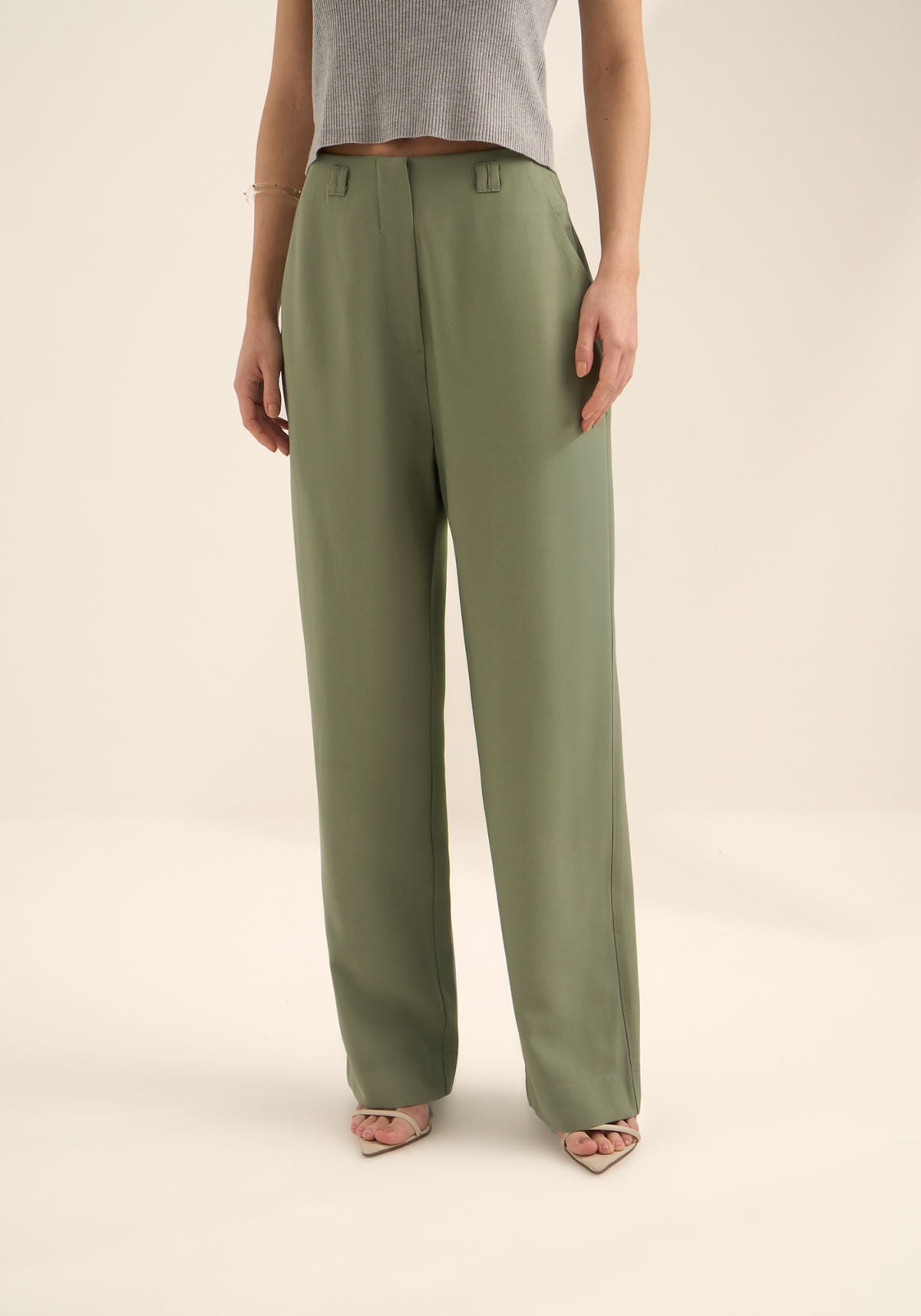 Calça Reta De Cintura Alta Lez A Lez Feminino 9432E