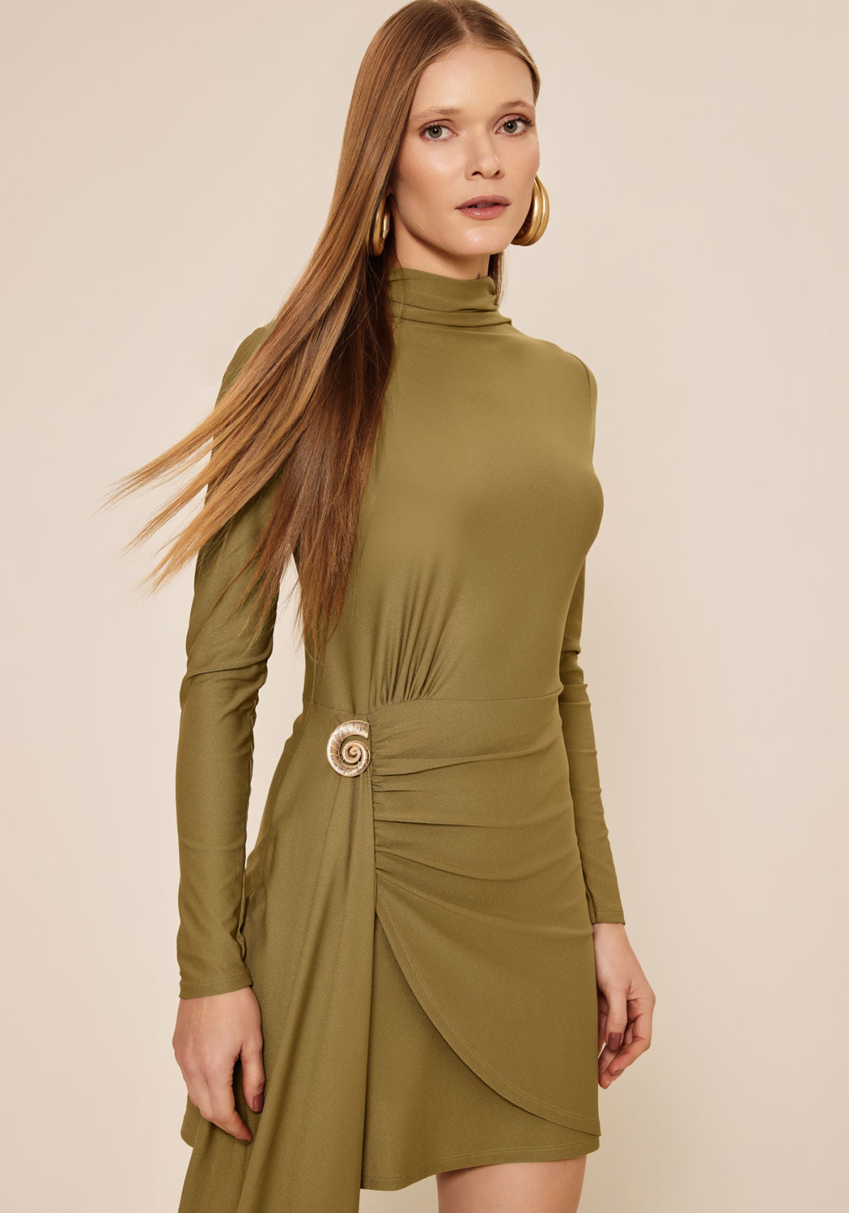 Vestido Curto De Mangas Longas Lez A Lez Feminino 7865E