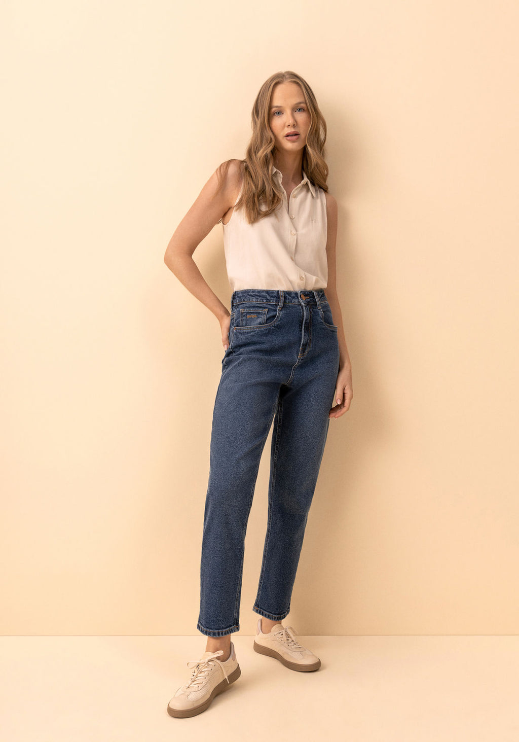 Calça Jeans Mom Comfort Com Cintura Lez A Lez Feminino 2266E