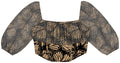 Blusa Cropped Estampada com Mangas Lez A Lez Feminino 7266L