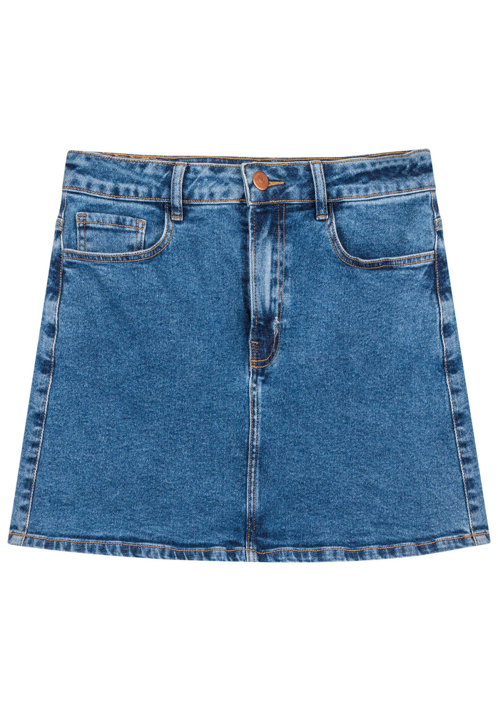 Saia Jeans Curta Cintura Alta Lez A Lez Feminino 7965L