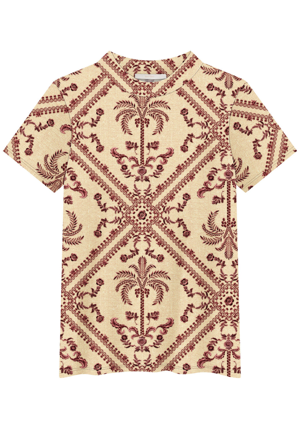 Blusa Estampada De Mangas Curtas Lez A Lez Feminino 7774E