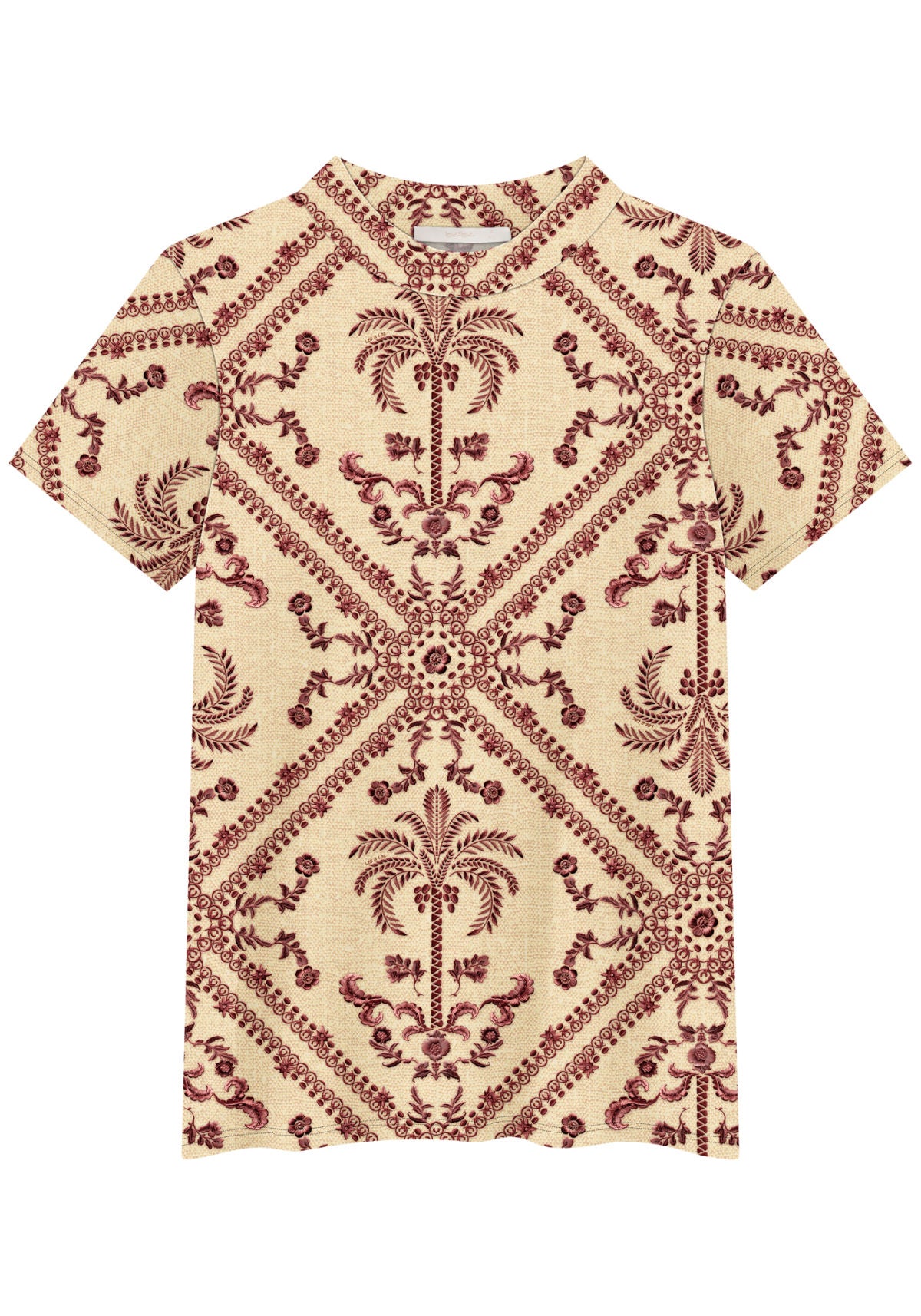 Blusa Estampada De Mangas Curtas Lez A Lez Feminino 7774E