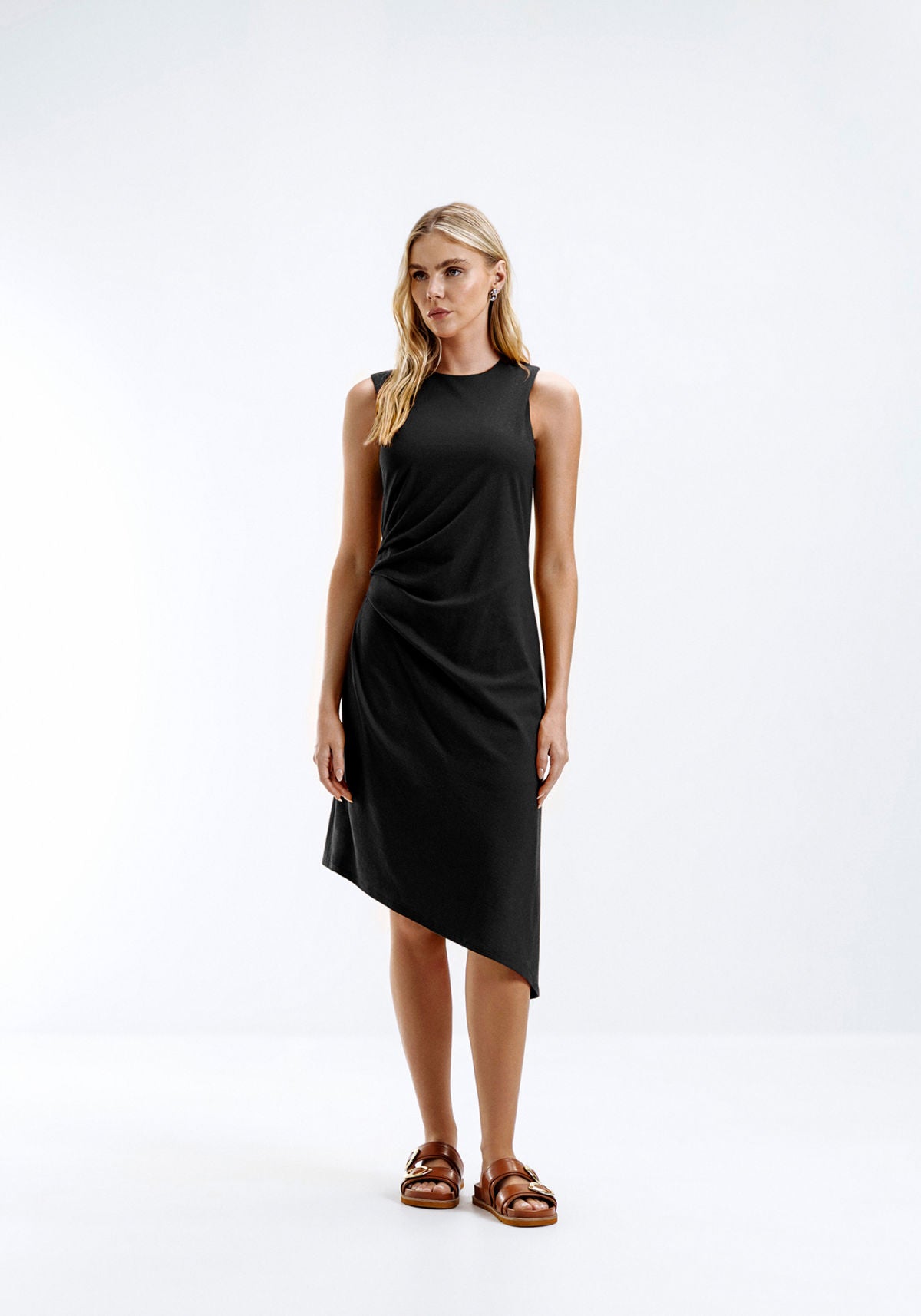 Vestido Midi Assimétrico em Malha Lez A Lez Feminino 6882L