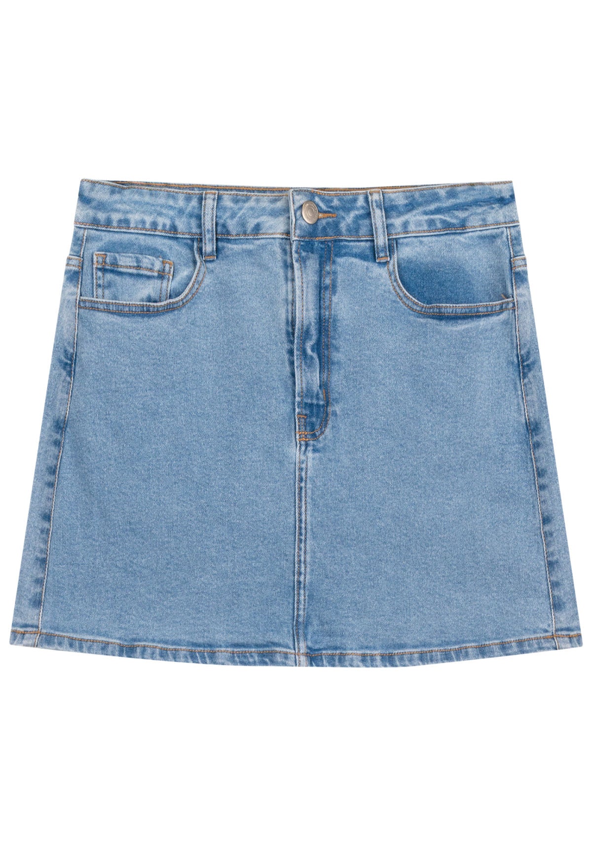 Saia Jeans Curta Cintura Alta Lez A Lez Feminino 7965L