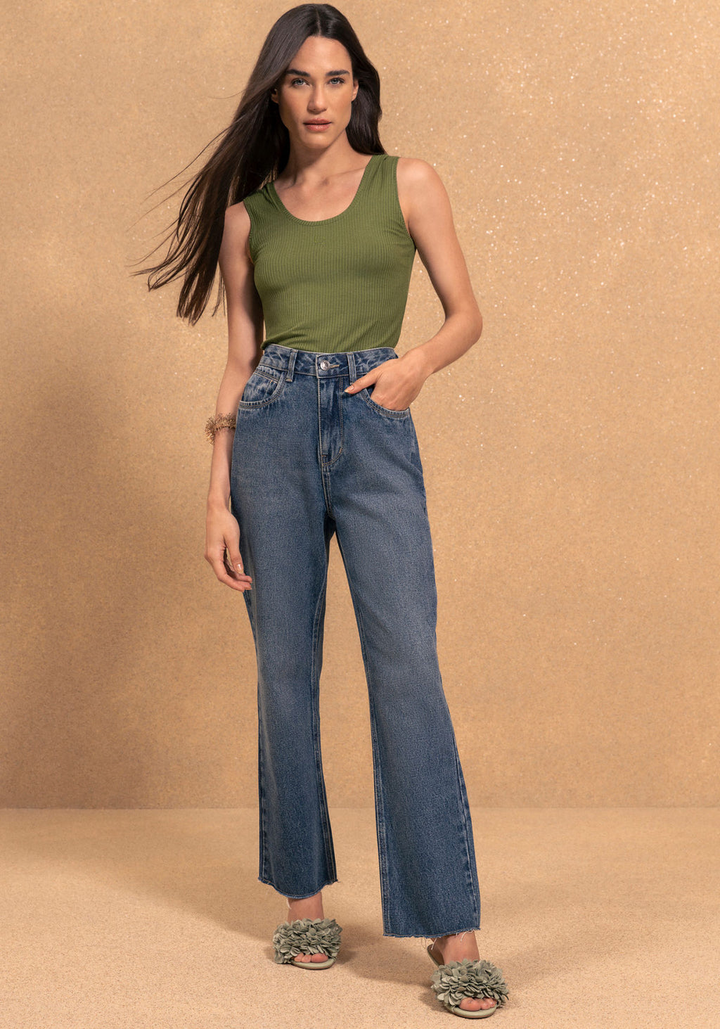 Blusa Regata Básica Com Bordado Lez A Lez Feminino 5071E
