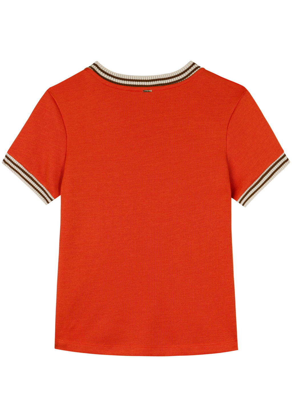 Blusa De Mangas Curtas Em Malha Lez A Lez Feminino 7152E
