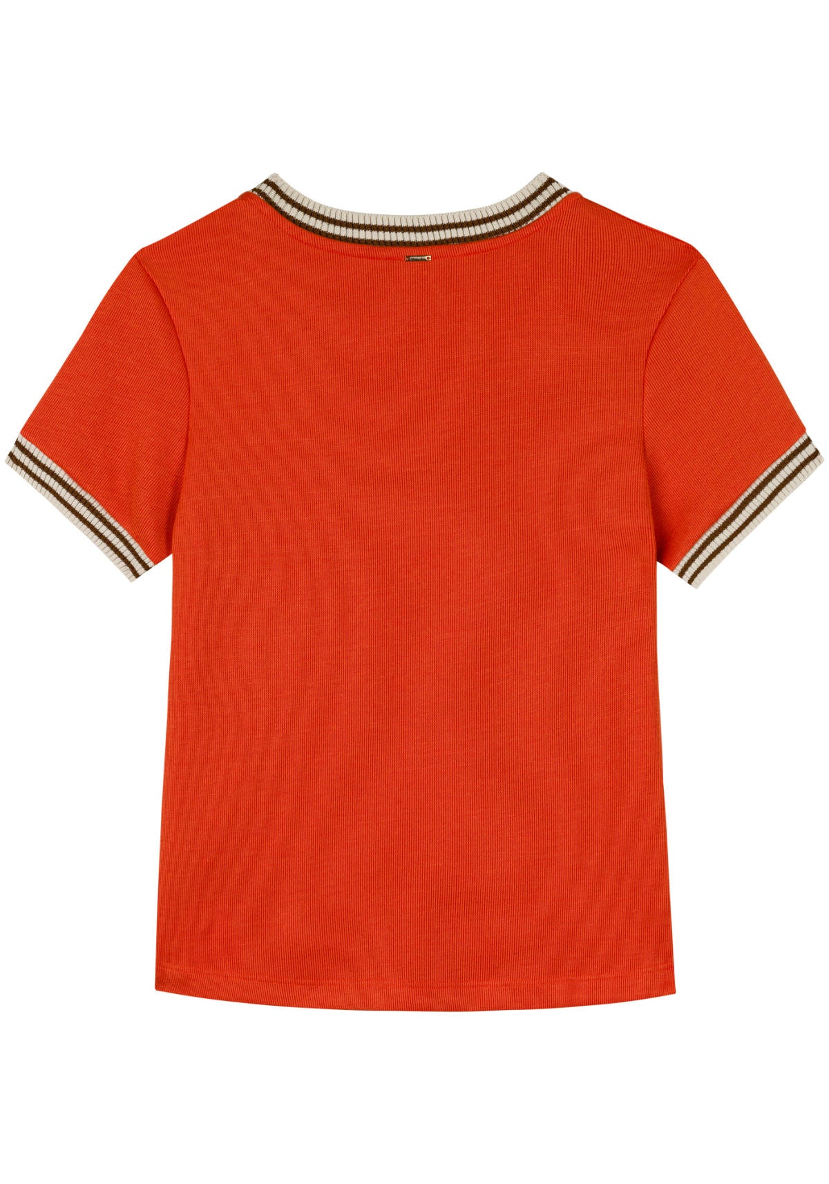Blusa De Mangas Curtas Em Malha Lez A Lez Feminino 7152E