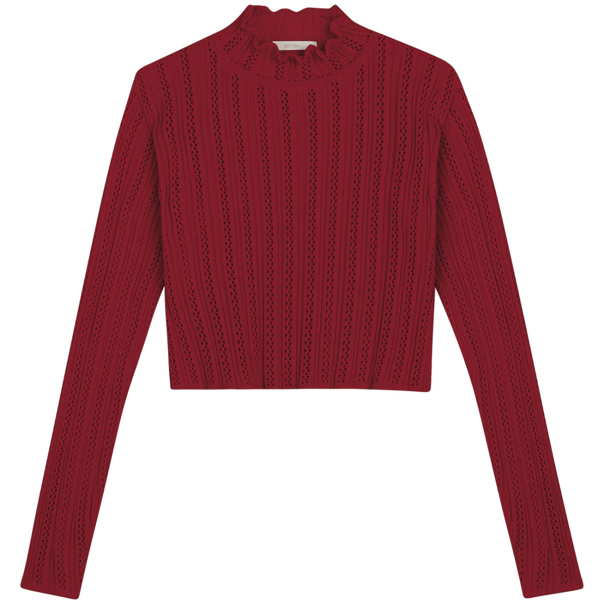 Blusa Cropped em Tricô com Detalhe Lez A Lez Feminino 5164L
