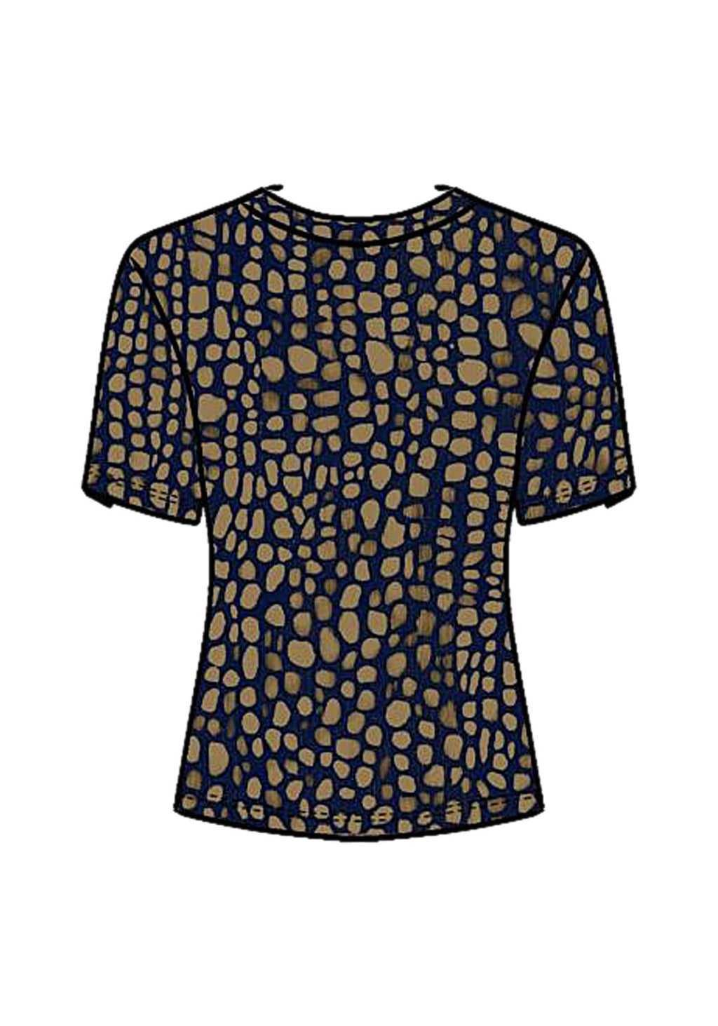 Blusa Estampada De Mangas Curtas Lez A Lez Feminino 9357E