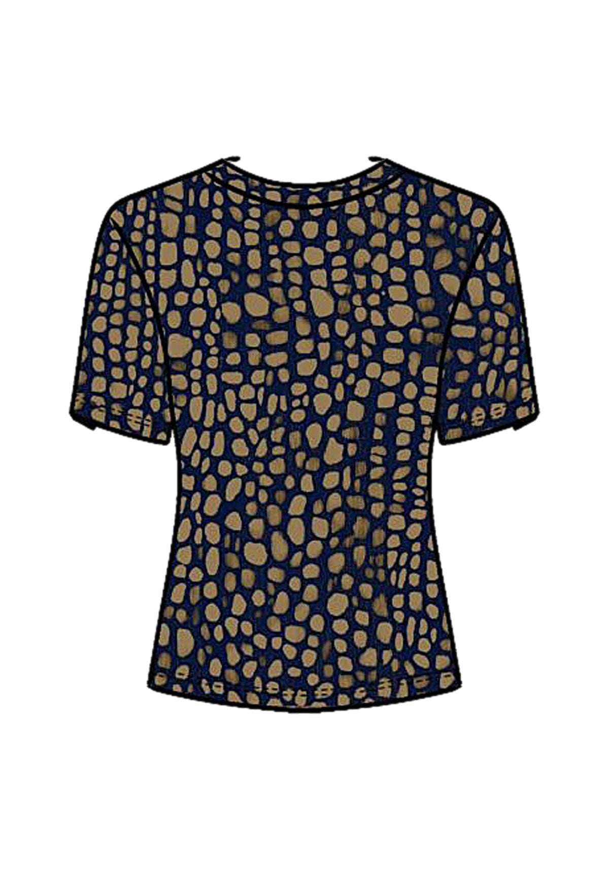 Blusa Estampada De Mangas Curtas Lez A Lez Feminino 9357E