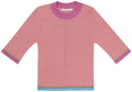 Blusa Manga Curta Tricô Lez a Lez Feminino 7004L