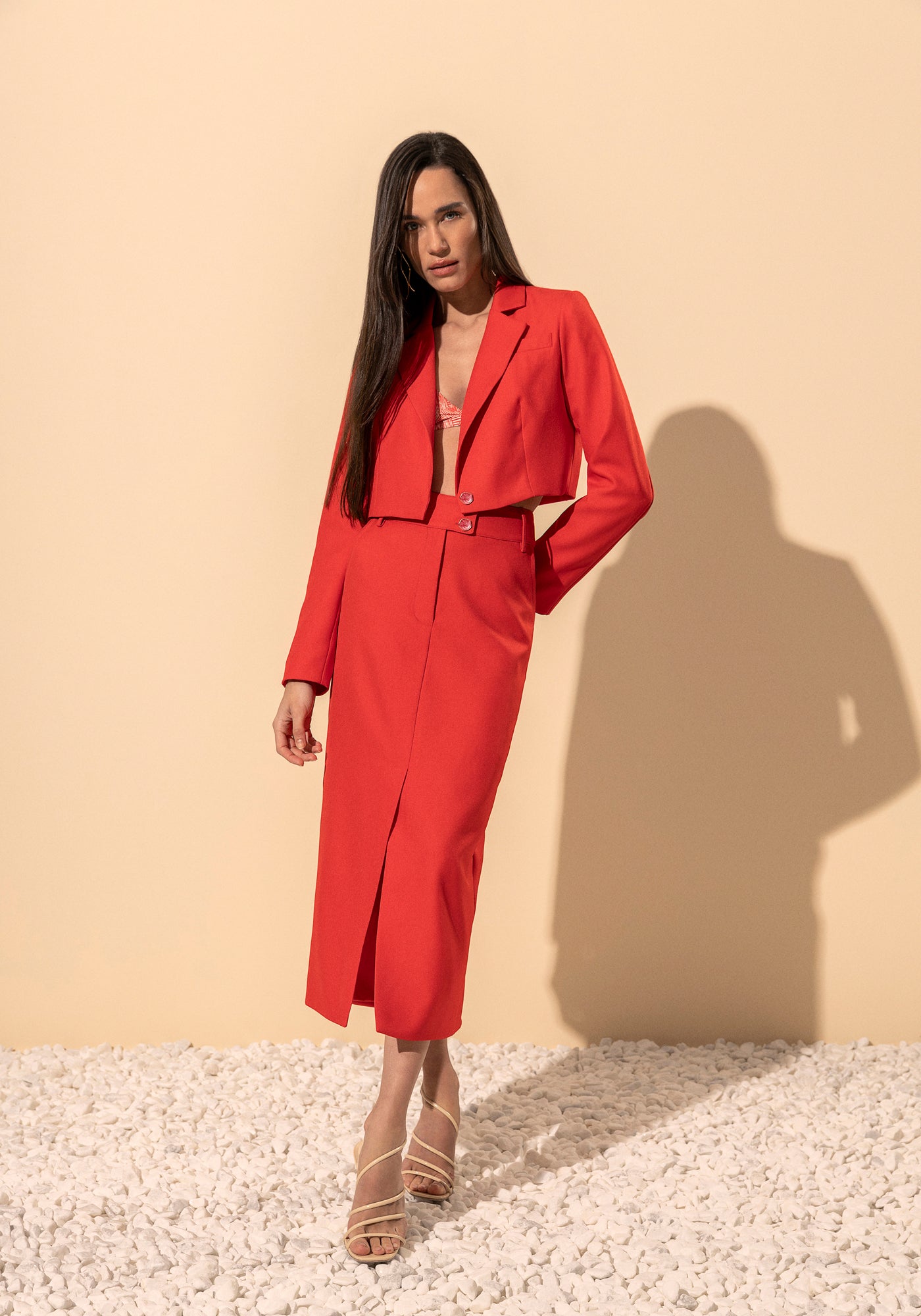 Blazer Cropped Com Lapelas E Botão Lez a Lez Feminino 5232E