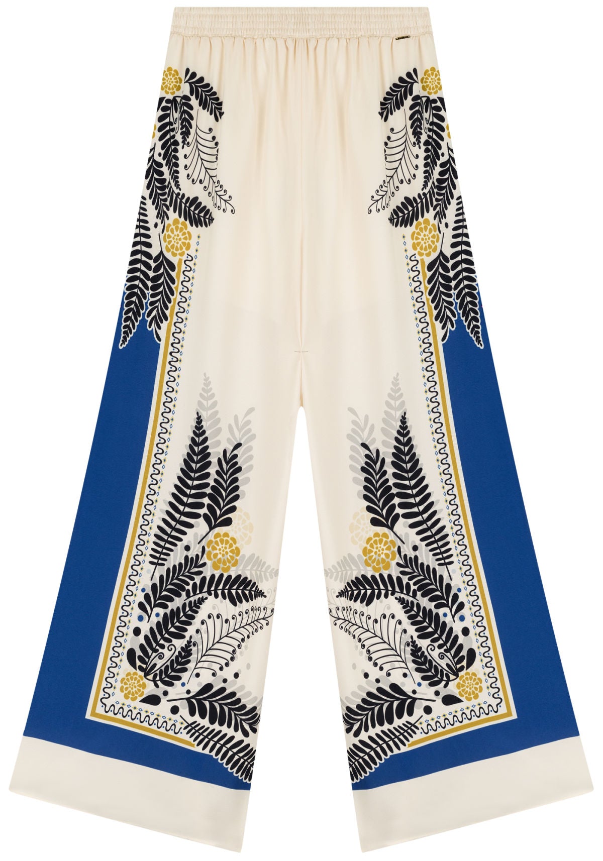 Calça Pantalona De Cintura Alta Com Cós Elástico