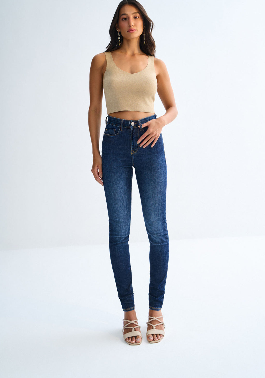 Calça Jeans Skinny Cintura Alta Lez A Lez Feminino 0029E