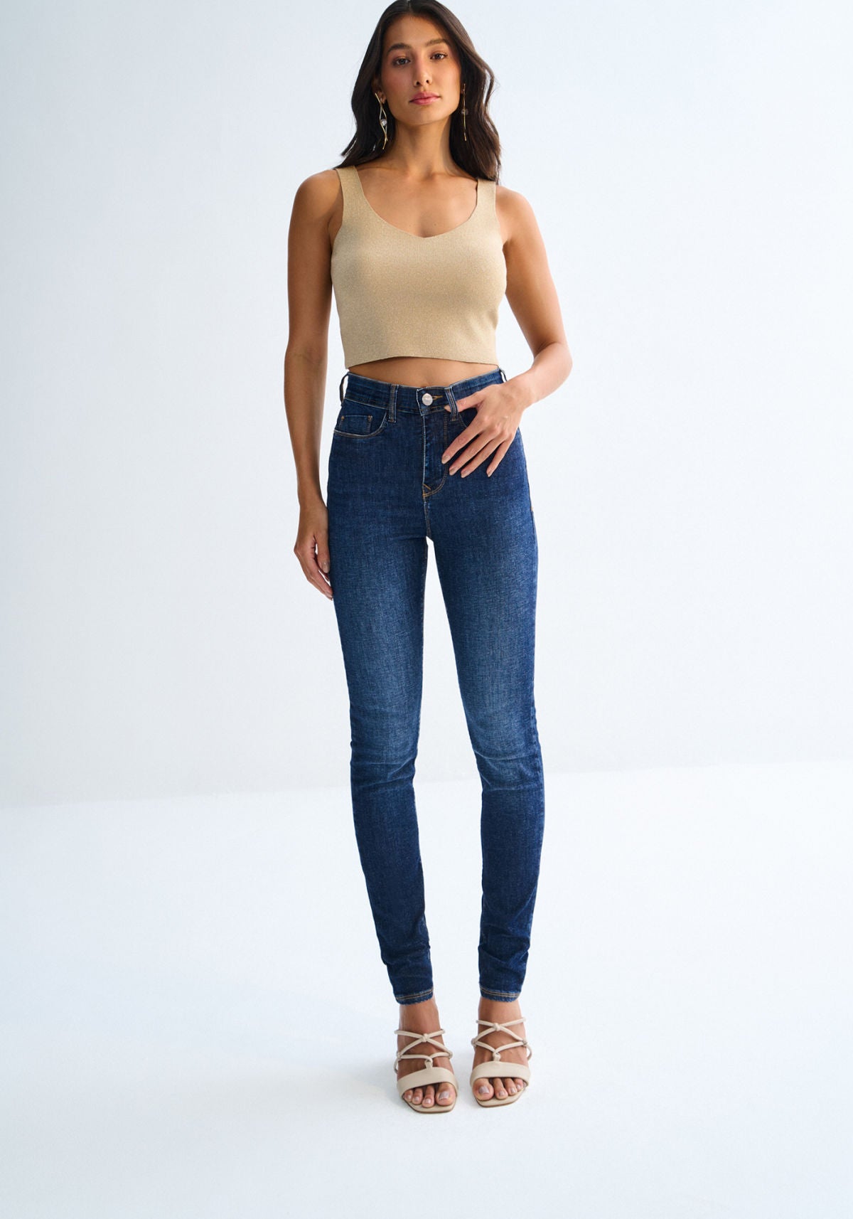 Calça Jeans Skinny Cintura Alta Lez A Lez Feminino 0029E