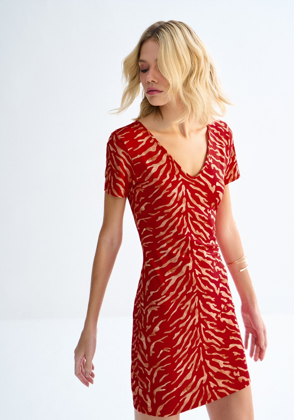 Vestido Curto Estampado em Malha Lez A Lez Feminino 3141E