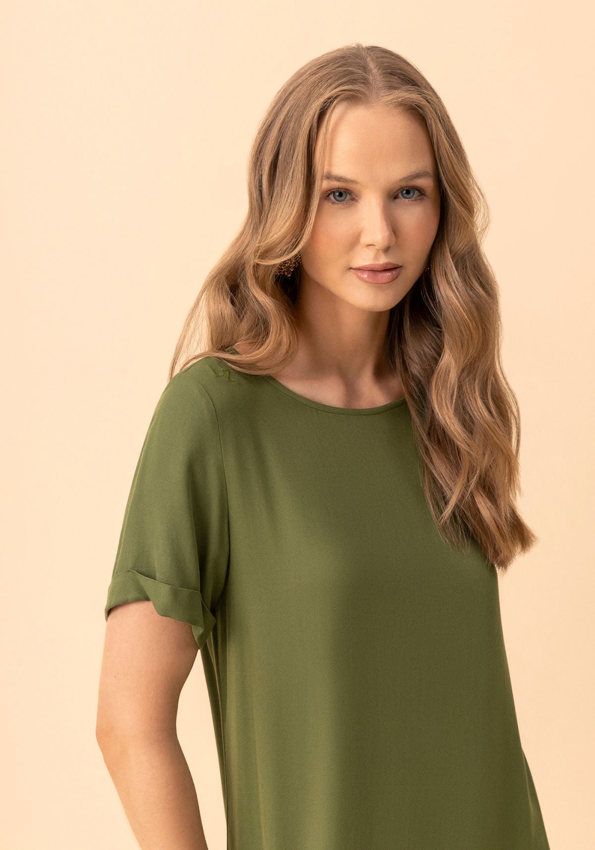 Vestido Curto Básico De Mangas Lez A Lez Feminino 5324E